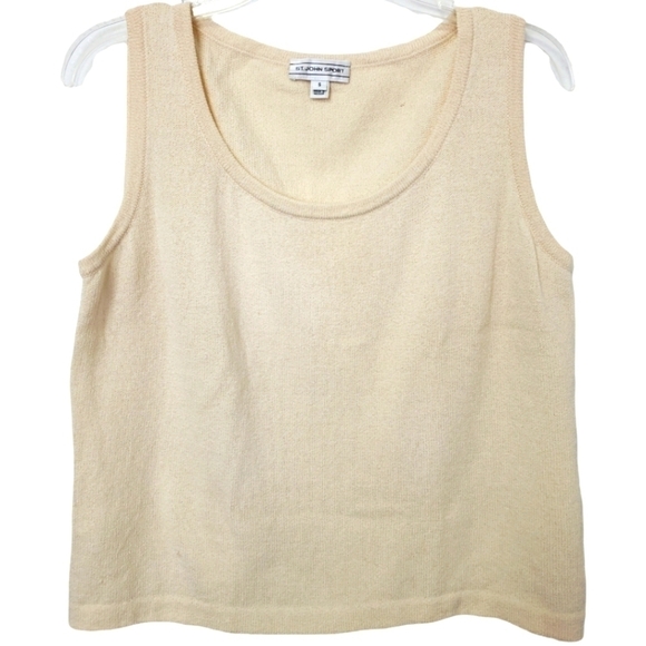 St. John Evening Vtg Pant & Tank Suit Winter Ivory Knit Small sz 2 See Details - Picture 4 of 12